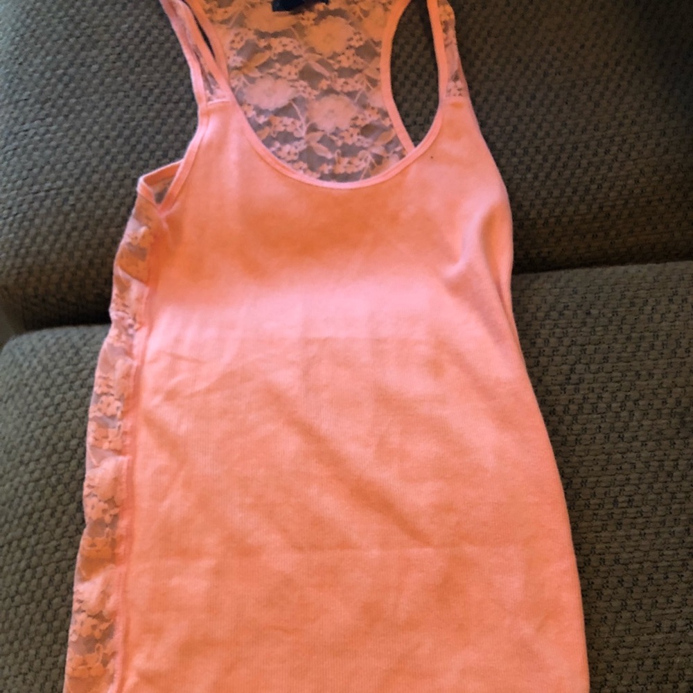American eagle coral lace tank top